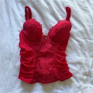 Vintage Victoria's Secret Hot Pink Lace Bustier